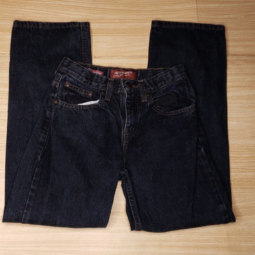 Arizona Boys Relaxed Fit Dark Wash Jeans 12 Slim